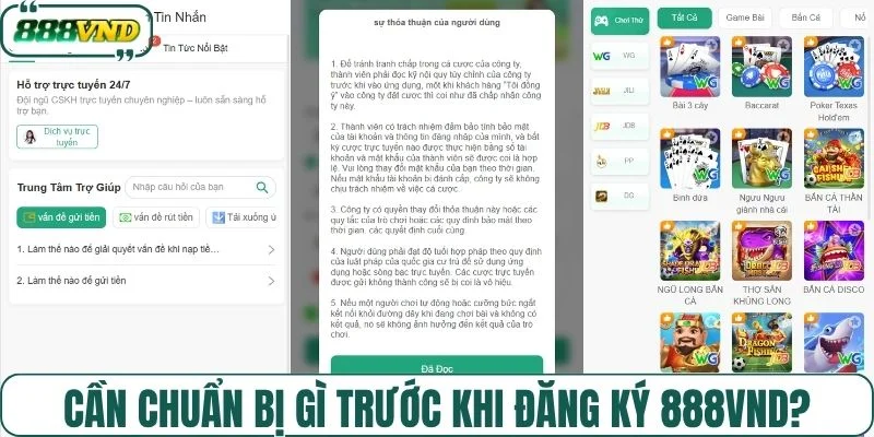 Cần chuẩn bị gì trước khi đăng ký 888VND?