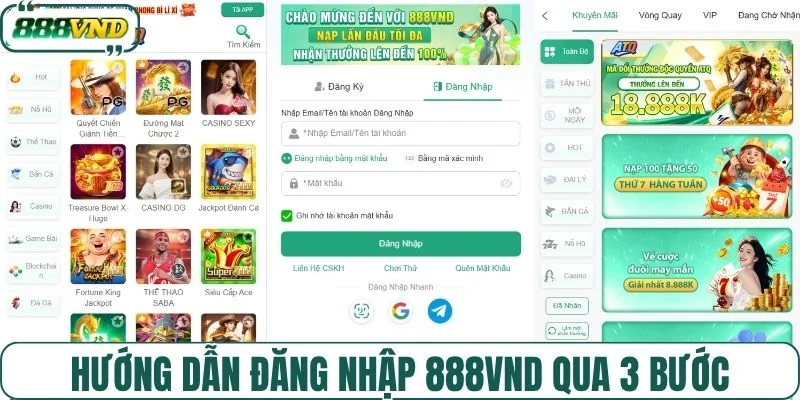 Hướng dẫn đăng nhập 888VND qua 3 bước đơn giản